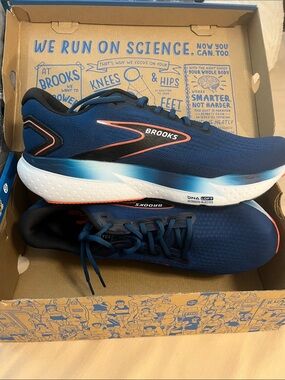 Brooks Men's Running Shoes in Navy with Coral Accents
